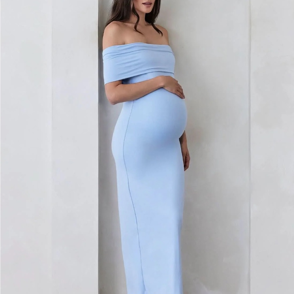 NWT! Bumpsuit The Bianca Maternity Dress in Light Blue